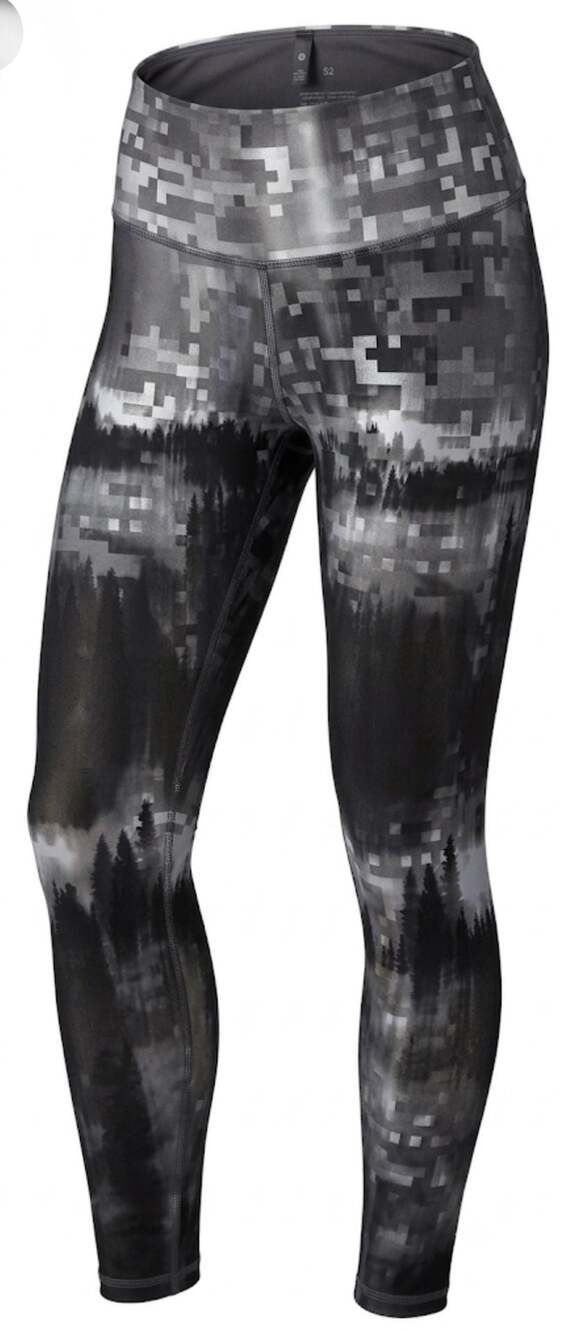 Champion DuoDry Pixelated Forest Landscape Print Compression Leggings